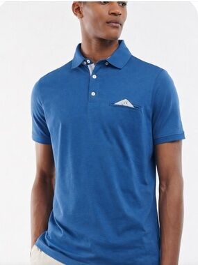 Ted Baker Short Sleeve Polo Shirt Blue Size 7 XXL NWT